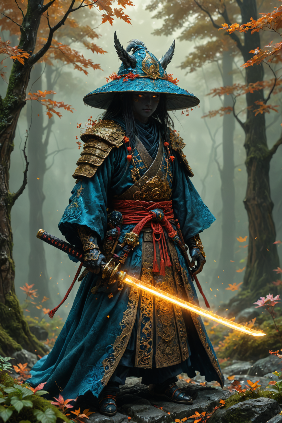 20240310171746 1134949240 by Andy Kehoe and Julie Bell,  mage wielding a katana _lora_katana_0.35_  _lora_more_art_0.30_ _lora_RMSDXL_Enhance_0.50_ _lora_.png